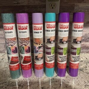 Siser Heat transfer vynil easyweed stretch/glitter all new 11.8x36 many colors